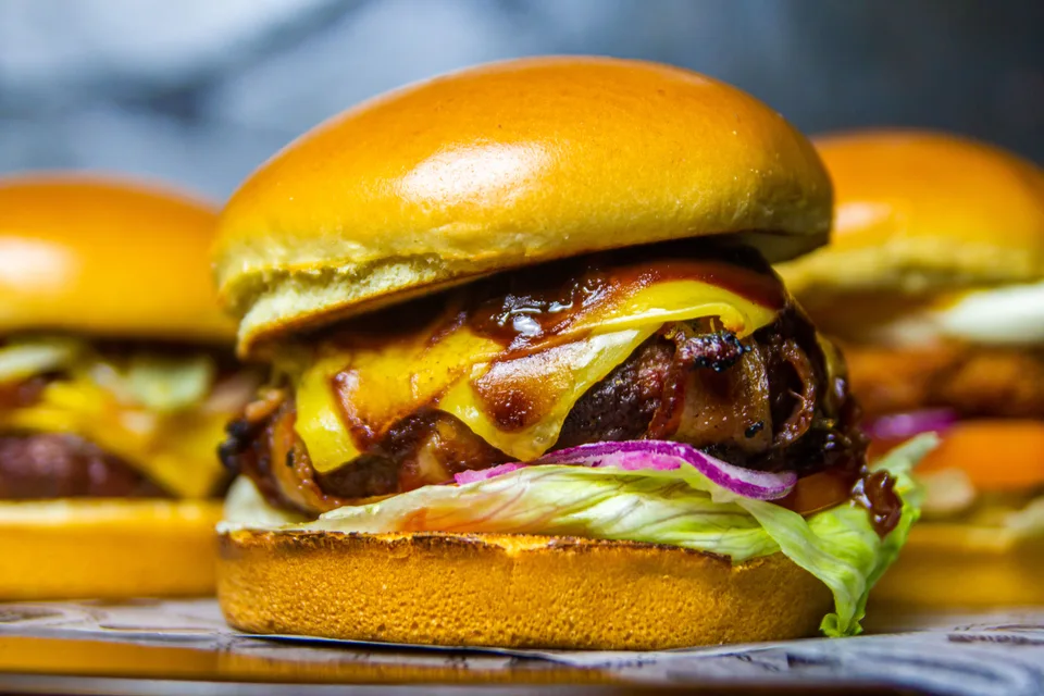 BookNoFees: Example photo: Cheeseburger with lettuce and tomato