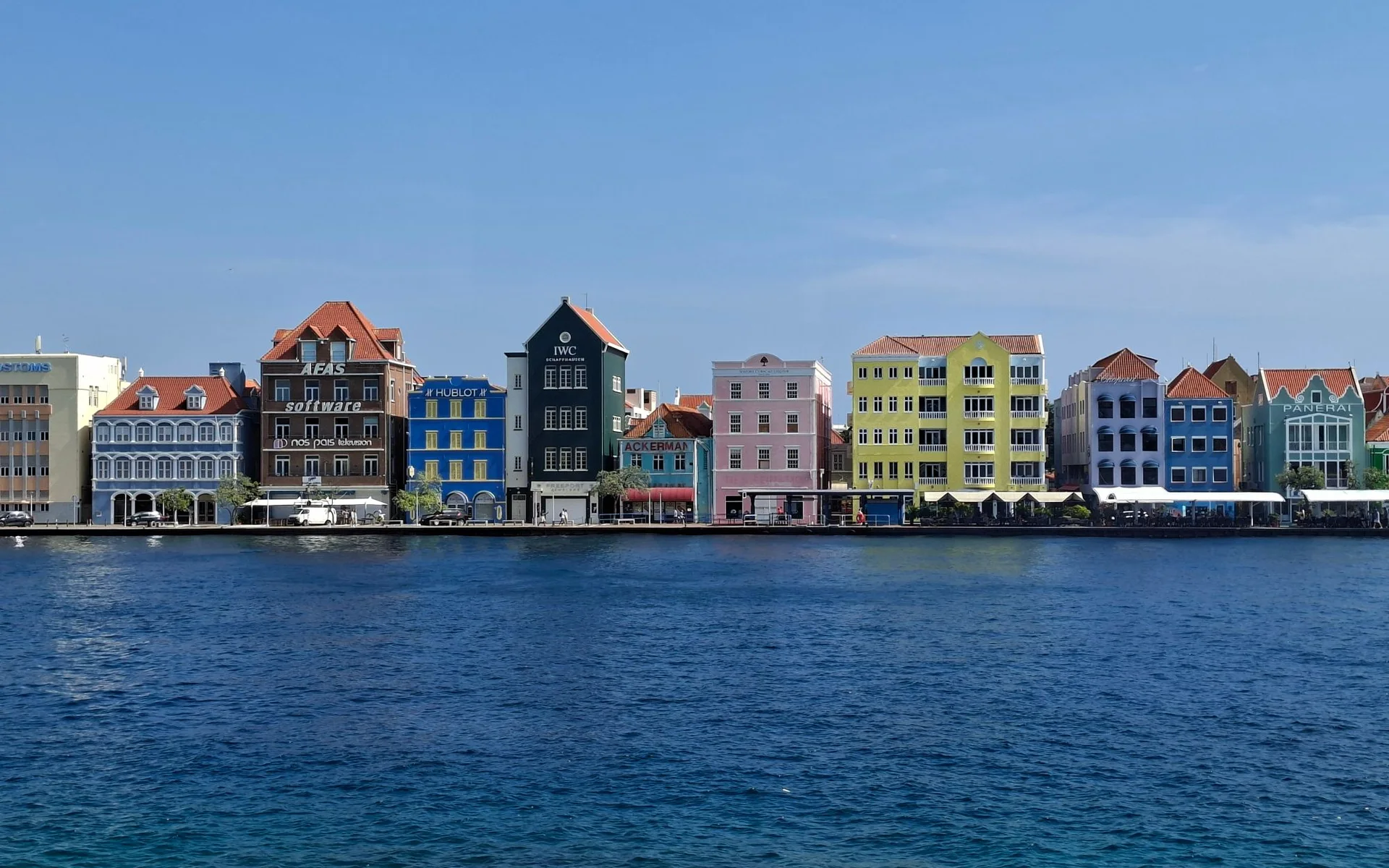 Colorful Houses by the Water in Willemstad, Curaçao